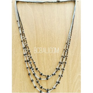 two color crystal beads bronze necklaces